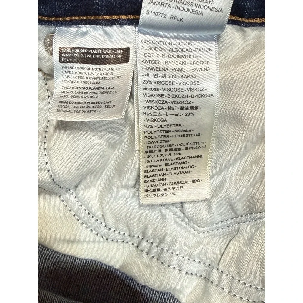 Levi's Classic Straight Jeans Womens 31 Dark Wash Blue Denim Stretch Classic